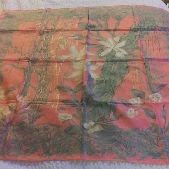 Vintage Thailand 100% Silk Scarf - Picture 1 of 5